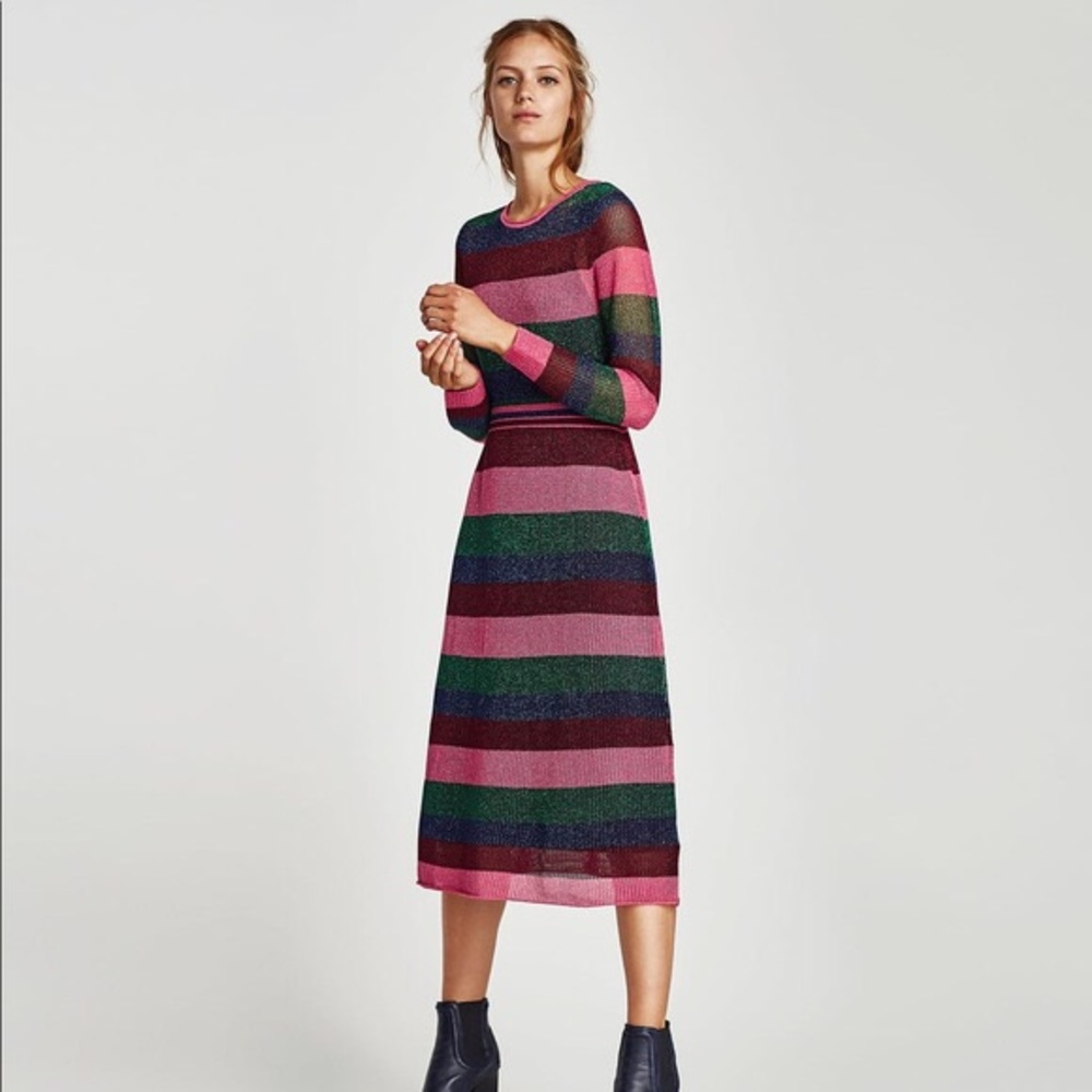 Zara Striped Openwork Dress